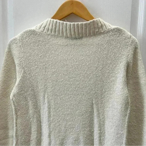 Ricki’s Cable Knit Sweater V-Neck Soft Pullover Fisherman Ivory Cream Small - Picture 10 of 15